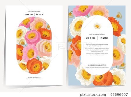 Puppy flowers frame set Isolated realistic blossom, branches, leaves vector image. Hand drawn sketch based line art vector illustration  93696907