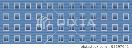 Seamless pattern of white window frames on blue background. 93697641