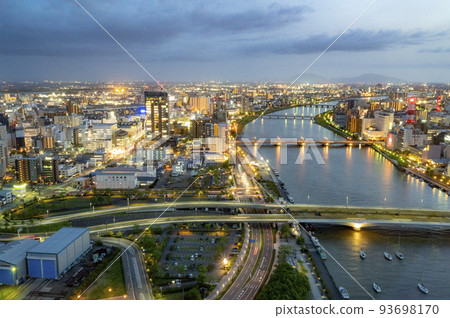 Niigata Night view of Niigata City 93698170