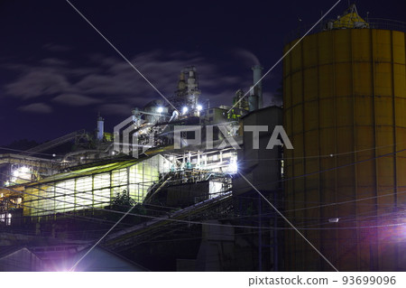 Toho zinc factory night view Annaka city, Gunma prefecture Toho zinc factory night view Annaka city, Gunma prefecture 93699096