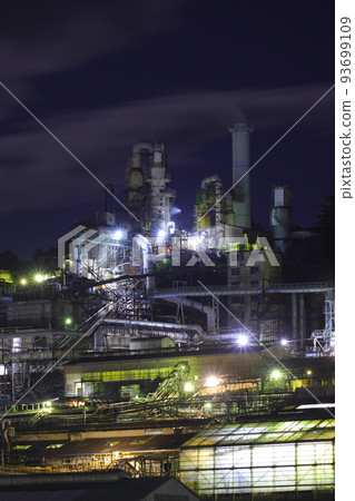 Toho zinc factory night view Annaka city, Gunma prefecture Toho zinc factory night view Annaka city, Gunma prefecture 93699109