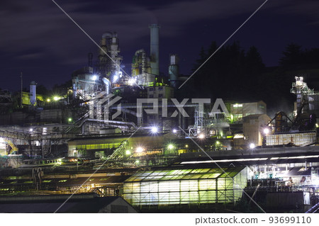 Toho zinc factory night view Annaka city, Gunma prefecture Toho zinc factory night view Annaka city, Gunma prefecture 93699110