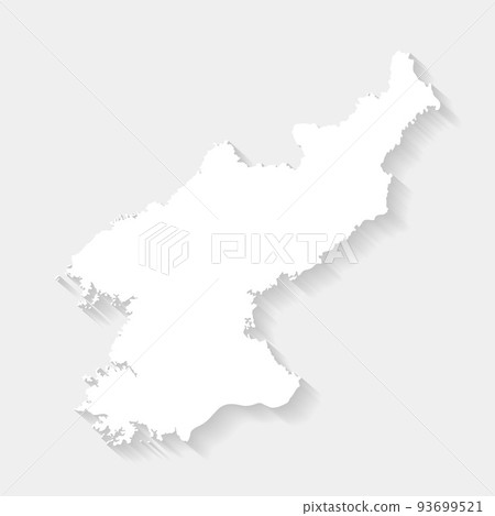 Simple white North Korea map on gray background, vector, illustration, eps 10 file Simple white North Korea map on gray background, vector, illustration, eps 10 file 93699521