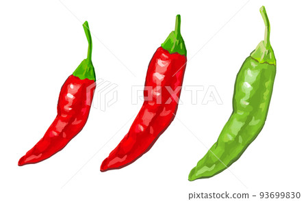 Realistic chili pepper illustration set Realistic chili pepper illustration set 93699830