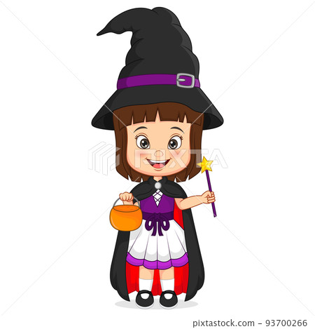 Halloween Animated Clipart-girl wearing halloween costume animated clipart