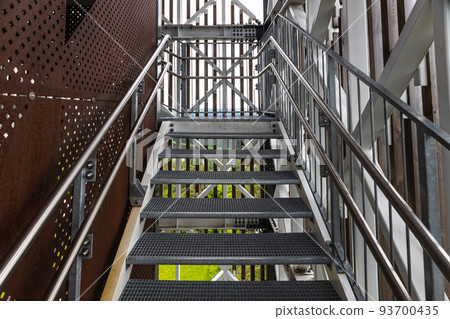 Steel construction with iron staircase and stainless steel handrail Steel construction with iron staircase and stainless steel handrail 93700435