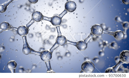 Abstract blue connected glass bubbles molecule background. 3D Rendering Abstract blue connected glass bubbles molecule background. 3D Rendering 93700630