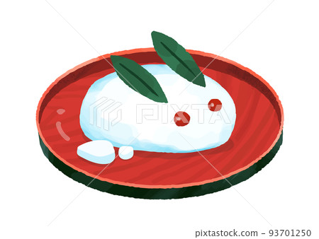 A hand-drawn snow rabbit on a tray A hand-drawn snow rabbit on a tray 93701250
