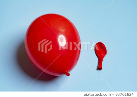 inflated and deflated red balloons inflated and deflated red balloons 93701624
