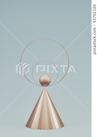 glowing metallic geometric shapes on light blue background, 3d render glowing metallic geometric shapes on light blue background, 3d render 93702189