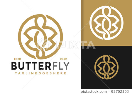 Abstract Circle Butterfly Logo Design, brand identity logos vector, modern logo, Logo Designs Vector Illustration Template 93702303