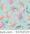 Magnolia flowers and leaves seamless pattern 93702525