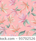 Magnolia flowers and leaves seamless pattern 93702526