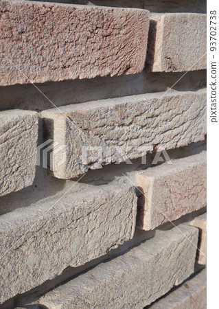 Brown brick wall perspective design, concept background Brick wall. Clinker clay brickwork. 93702738