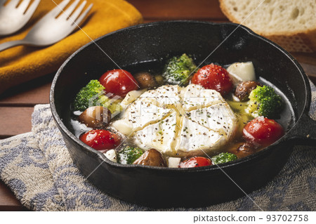 Camp Meal: Camembert Cheese Ajillo Made with a Skillet Camp Meal: Camembert Cheese Ajillo Made with a Skillet 93702758