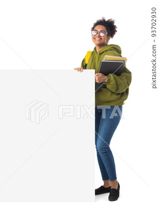 School student with banner 93702930