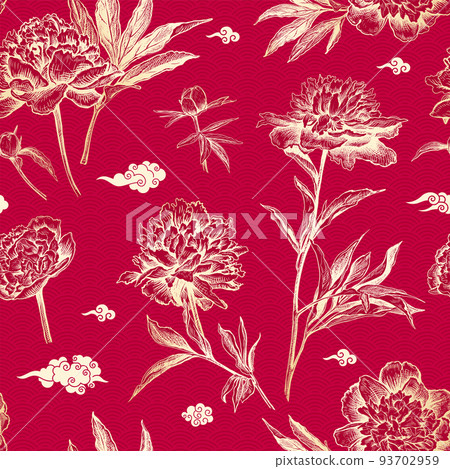 Beautiful pattern Peony flower Beautiful pattern Peony flower 93702959