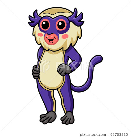 Cute mona monkey cartoon standing Cute mona monkey cartoon standing 93703310