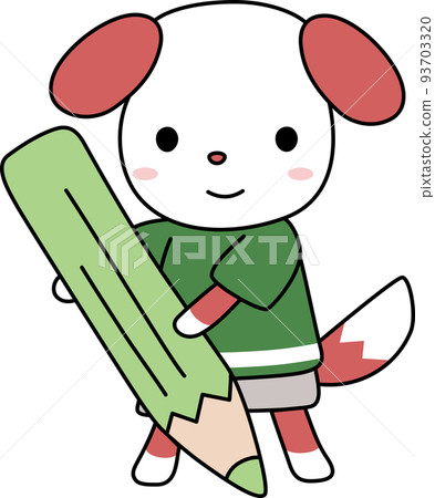 dog with pencil dog with pencil 93703320