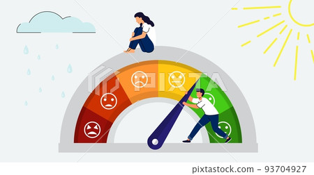 Stress level meter Concept of emotional overload 93704927