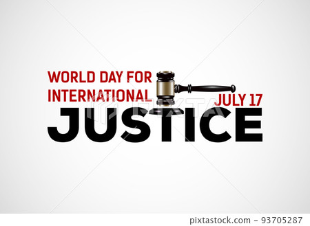 World Day for International Justice, 3d justice hammer and scales 93705287