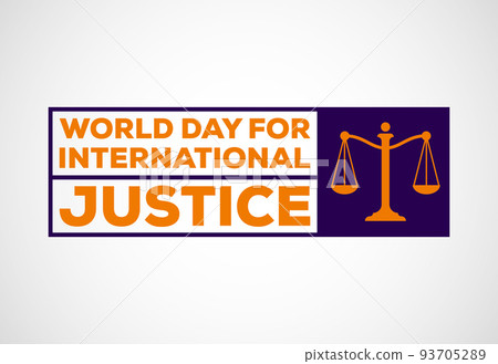 World Day for International Justice, 3d justice hammer and scales 93705289