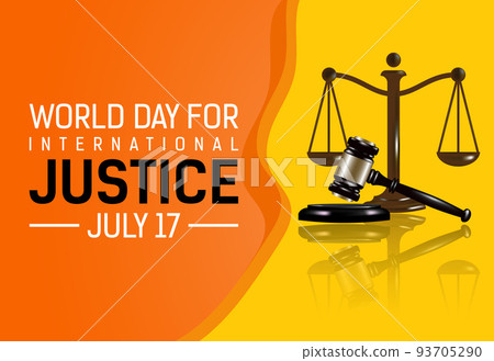 World Day for International Justice, 3d justice hammer and scales 93705290