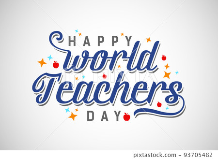 Happy world teachers' day vector illustration for poster, brochure, banner, and greeting card 93705482