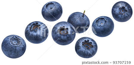 Falling blueberry isolated on white background 93707159