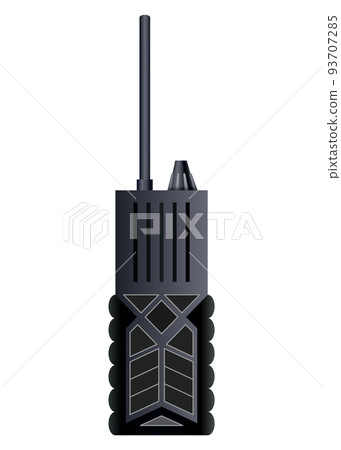 Walkie talkie icon for industrial use. Portable radio transceiver. Travel black portable mobile device. Vector illustration isolated on white background Walkie talkie icon for industrial use. Portable radio transceiver. Travel black portable mobile device. Vector illustration isolated on white background 93707285