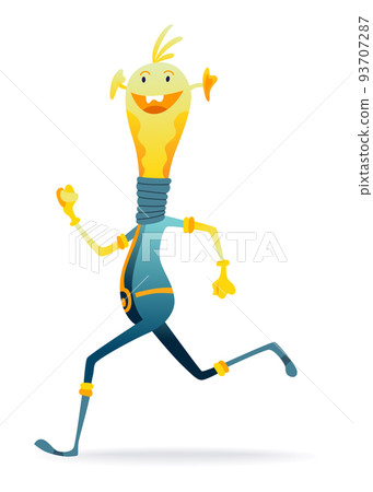 Cartoon alien. Robot toys character. Android isolated on white background. Funny monster for kids monstrosity in space suit 93707287
