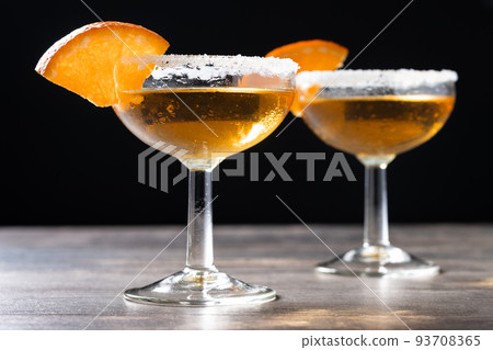 Sidecar cocktail with a sugar rim 93708365