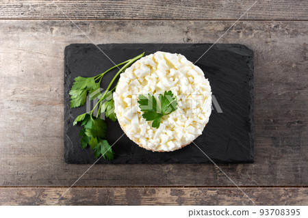 Traditional Russian layered salad Mimosa Traditional Russian layered salad Mimosa 93708395