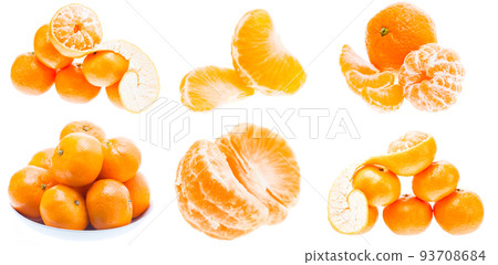 Mandarin Orange Fruits Isolated On White Background. Healthy Food. Mandarins Contain A High Content Of Vitamin C. Heap Bunch Set Multiple Shot Mandarin Orange Fruits Mandarin Orange Fruits Isolated On White Background. Healthy Food. Mandarins Contain A High Content Of Vitamin C. Heap Bunch Set Multiple Shot Mandarin Orange Fruits 93708684
