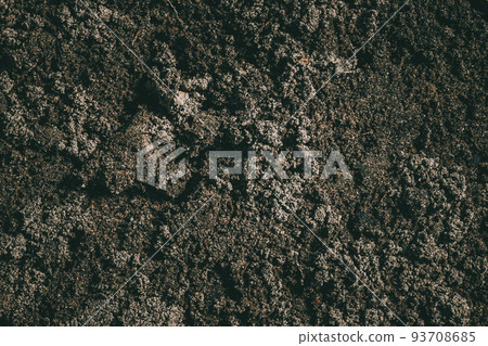 Black Dark Soil Dirt Backdprop Texture, Natural Pattern. Flat Top View. Agricultural Earth Background Black Dark Soil Dirt Backdprop Texture, Natural Pattern. Flat Top View. Agricultural Earth Background 93708685