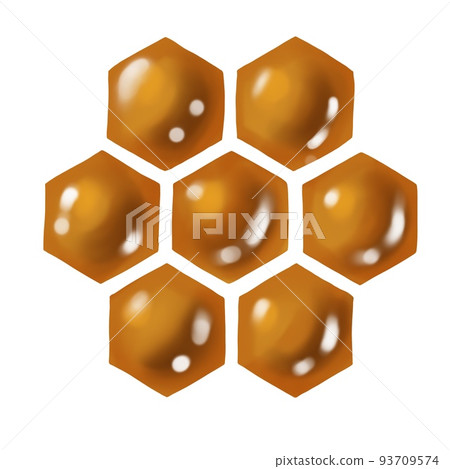 Watercolor honeycombs. Realistic honeycomb with honey isolated on a white background Watercolor honeycombs. Realistic honeycomb with honey isolated on a white background 93709574