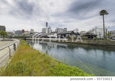 Nakashima River and Dejima seen from Omotemonbashi Park, Nagasaki / Nagasaki, Japan 93710021