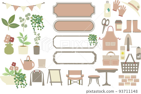 Cute gardening & outdoor material set / spring & autumn / pink 93711148