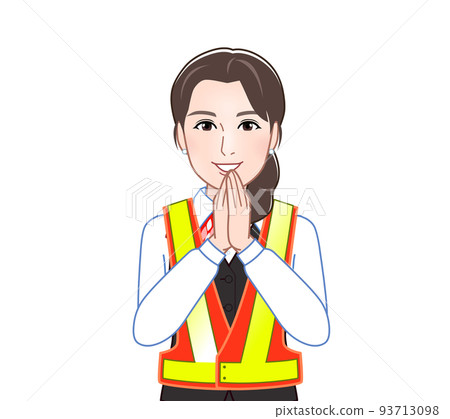 A woman in uniform with a safety vest 93713098