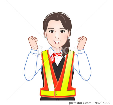 A woman in uniform with a safety vest 93713099