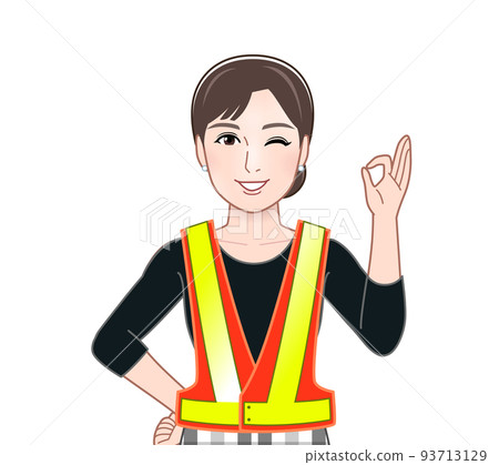 woman in safety vest 93713129
