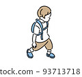 一個男孩背著背包走 93713718