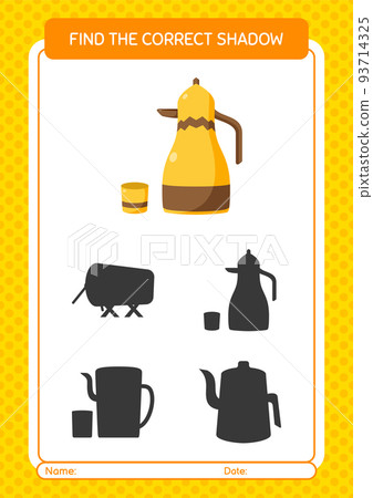Find the correct shadows game with arabic teapot. worksheet for preschool kids, kids activity sheet Find the correct shadows game with arabic teapot. worksheet for preschool kids, kids activity sheet 93714325