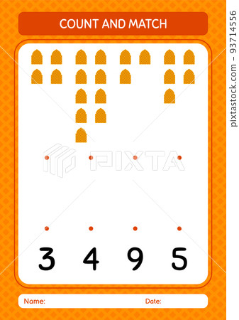 Count and match game with mosque. worksheet for preschool kids, kids activity sheet Count and match game with mosque. worksheet for preschool kids, kids activity sheet 93714556