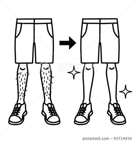 Legs with shin hair and clean legs after hair removal men's beauty 93714850