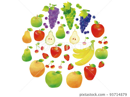 Watercolor style fruit set Watercolor style fruit set 93714879