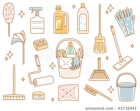 Illustration set of cleaning tools Illustration set of cleaning tools 93716941