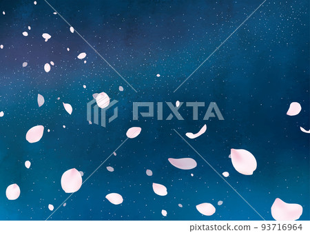 夜櫻花暴風雪背景水彩 93716964