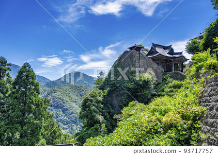 Scenery of a mountain temple in summer Risshakuji Kaisando and Nokyodo, Yamagata City, Yamagata Prefecture 93717757