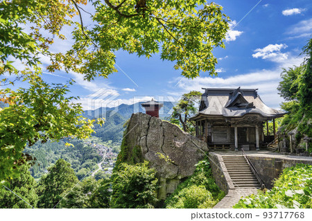 Scenery of a mountain temple in summer Risshakuji Kaisando and Nokyodo, Yamagata City, Yamagata Prefecture 93717768